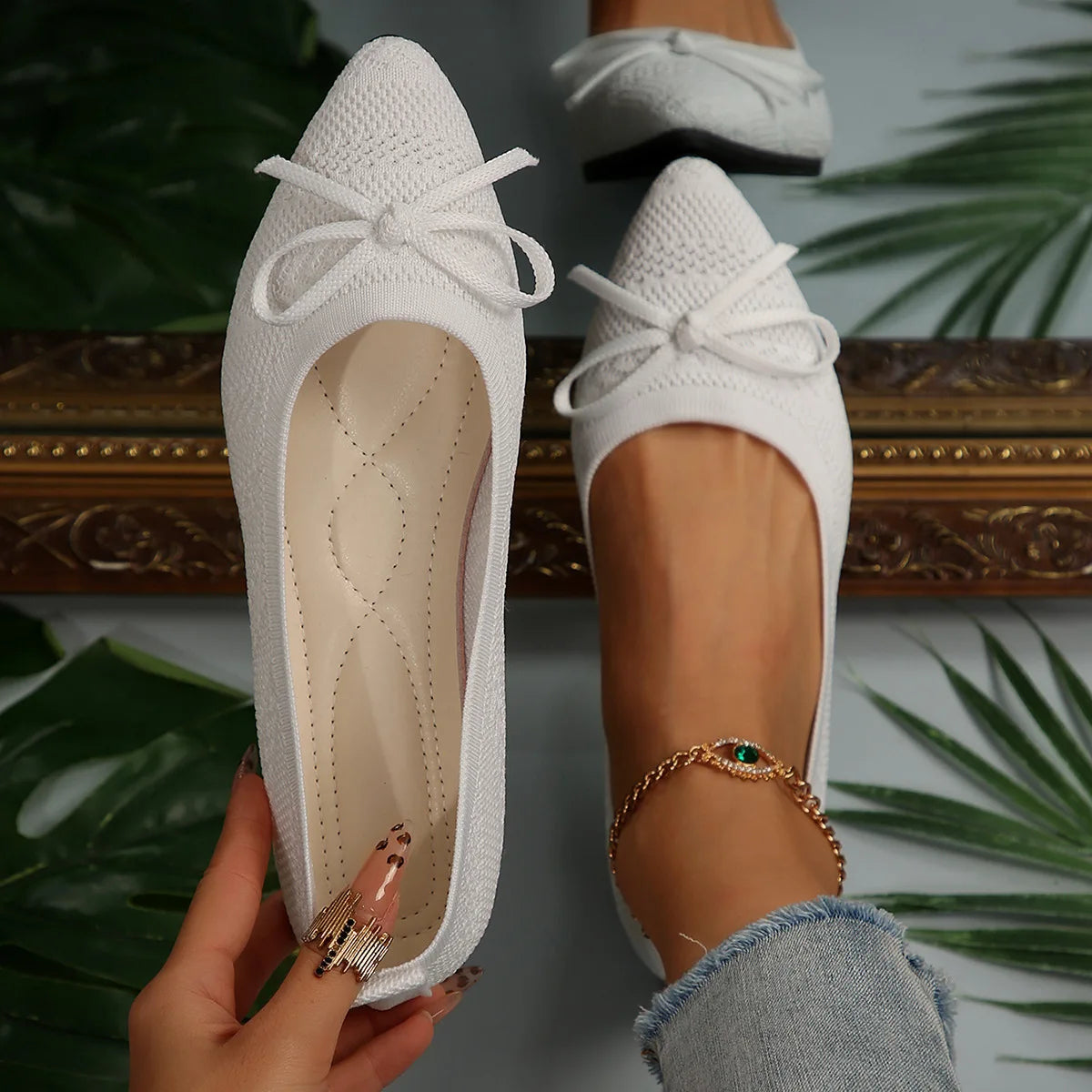 Women's Pointed-Toe Slip-On Ballet Flats