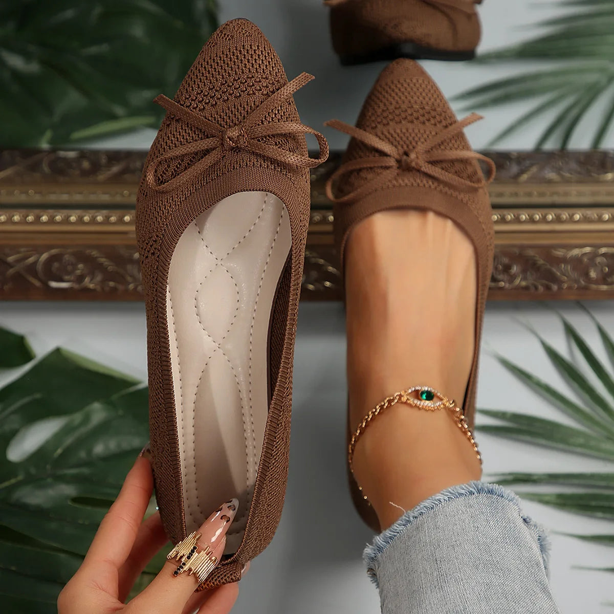 Women's Pointed-Toe Slip-On Ballet Flats