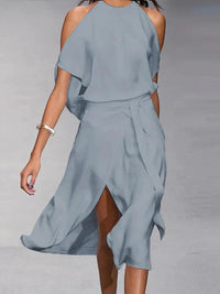 Women's Sleeveless Wrap Midi Dress