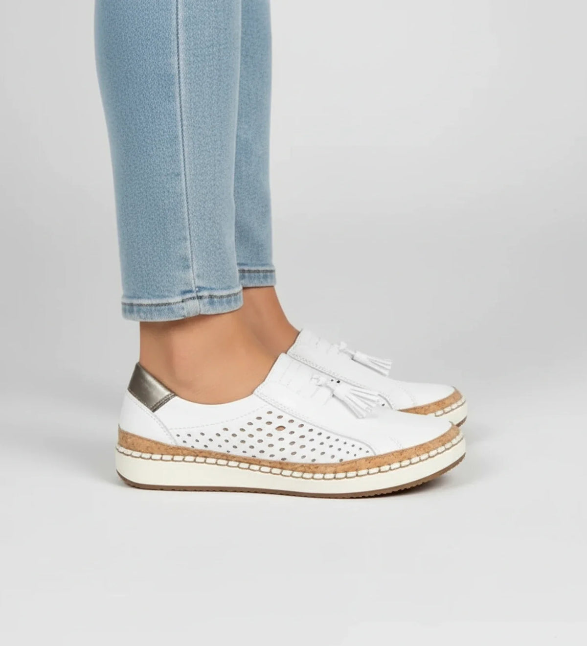Women's Slip-On Perforated Tassel Loafer Sneakers