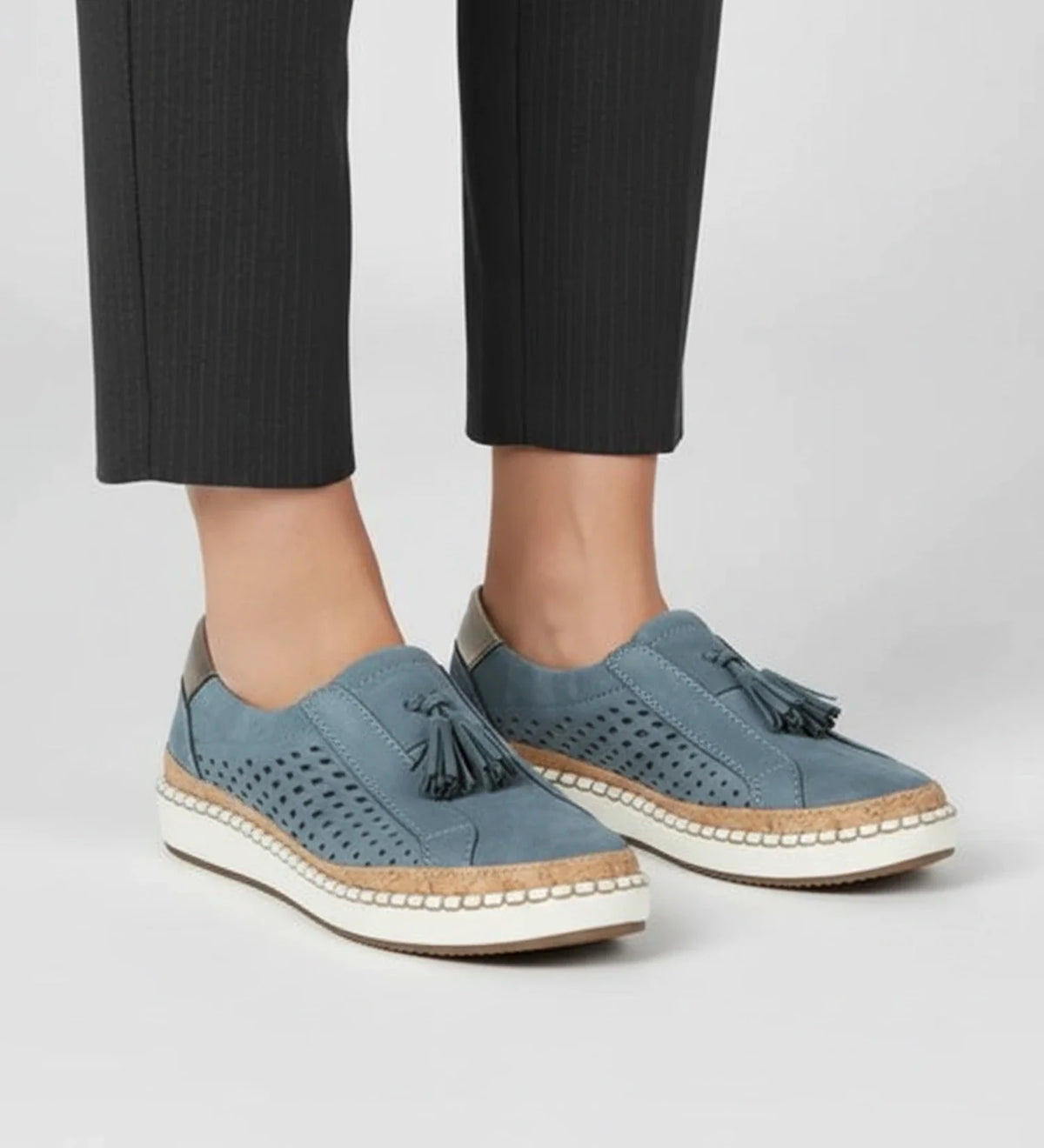Women's Slip-On Perforated Tassel Loafer Sneakers