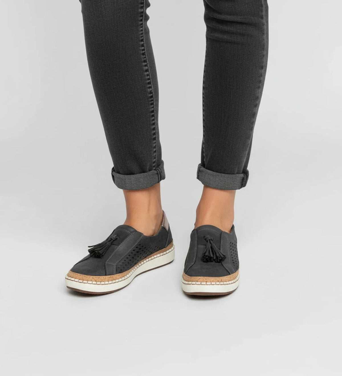 Women's Slip-On Perforated Tassel Loafer Sneakers