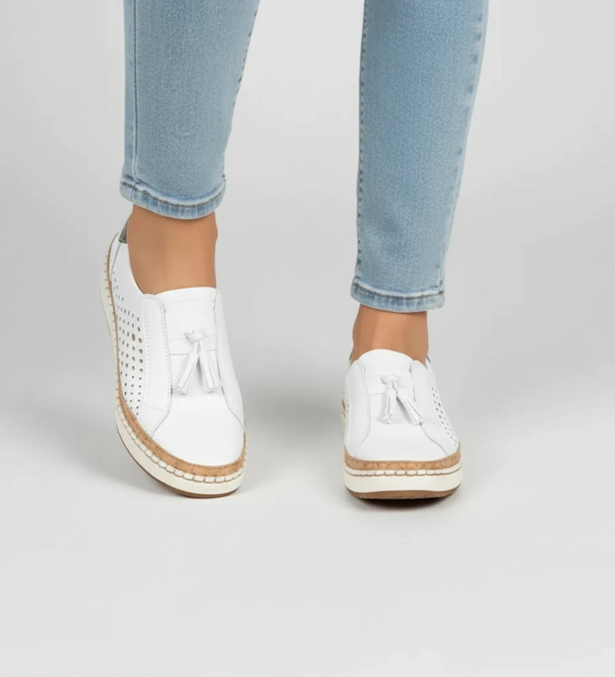 Women's Slip-On Perforated Tassel Loafer Sneakers