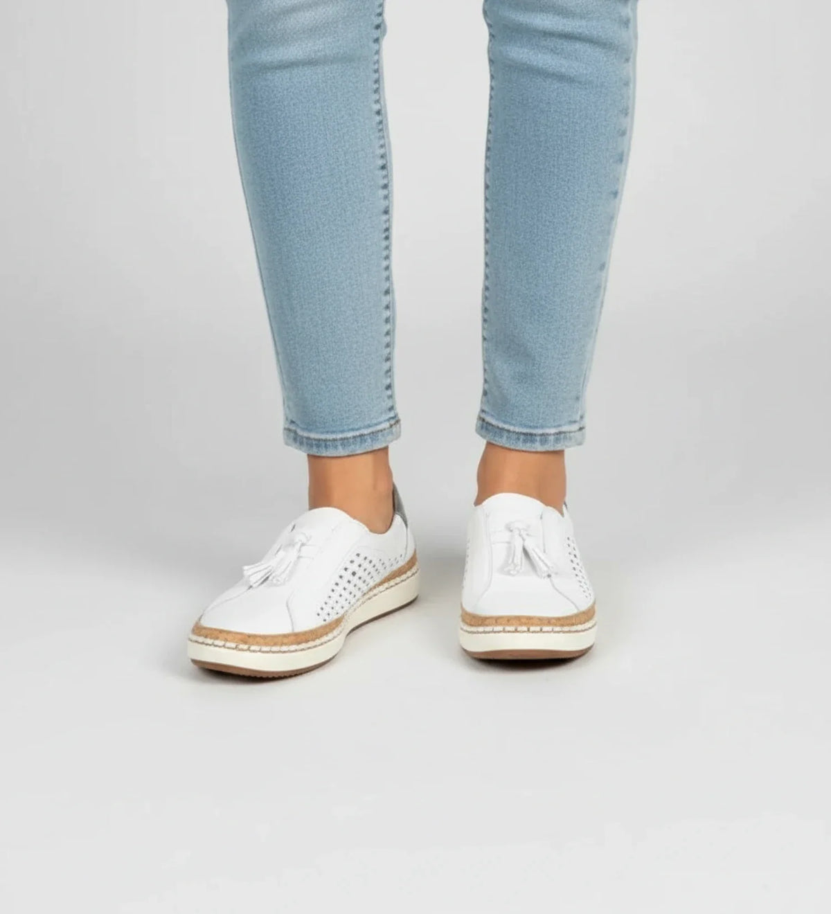 Women's Slip-On Perforated Tassel Loafer Sneakers