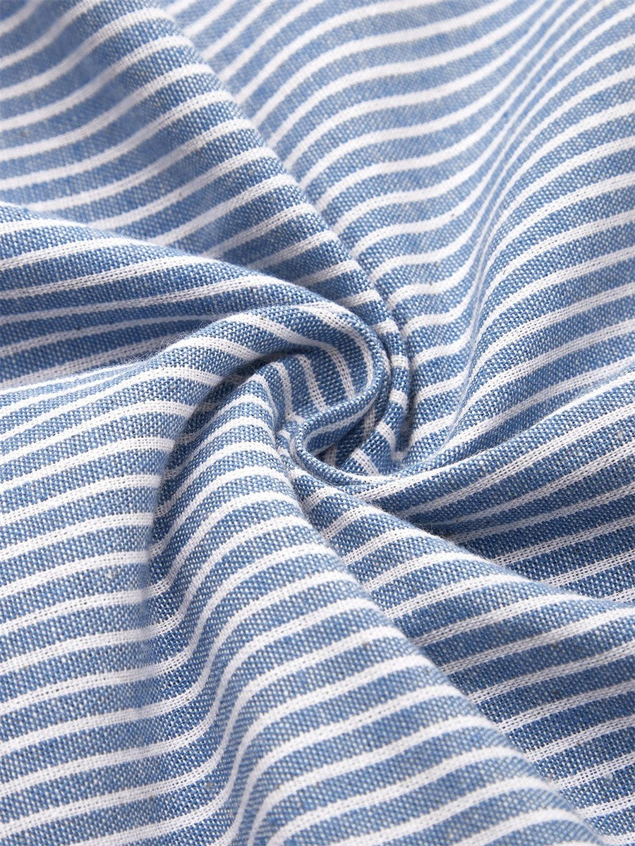 Women's Striped A-Line Midi Dress