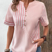 Women's Striped Button-Up Blouse