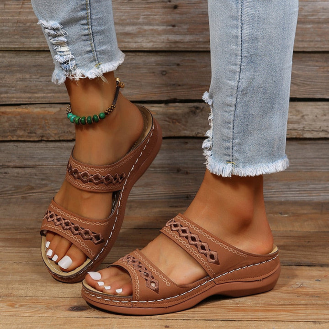 Women's Supportive Decorative Strap Slide Sandals