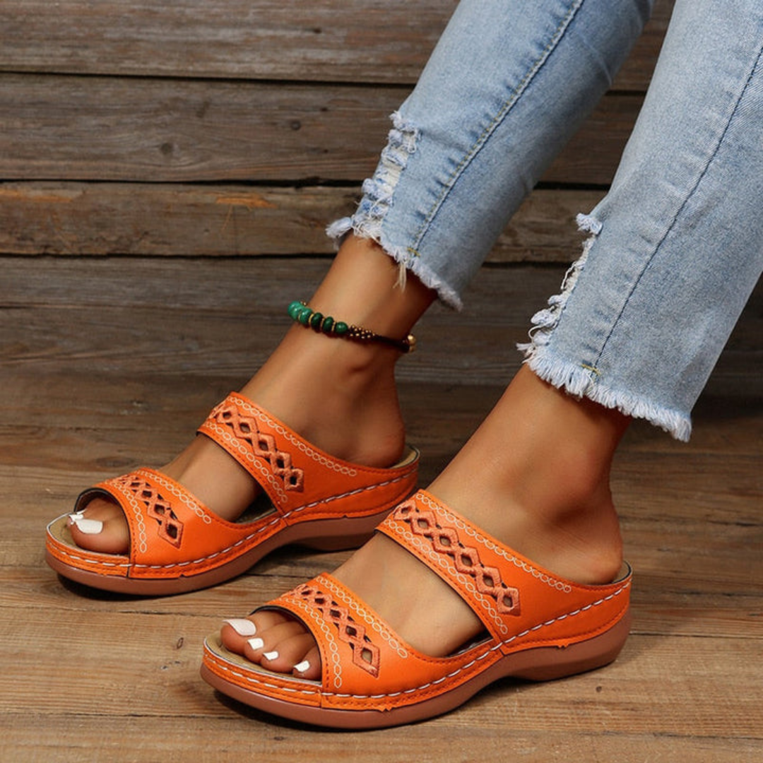 Women's Supportive Decorative Strap Slide Sandals