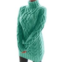 Women's Turtleneck Cable-Knit Sweater Dress