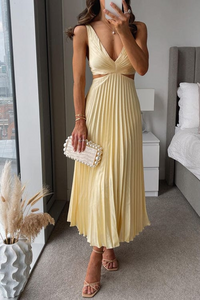 Women's V-Neck A-Line Midi Dress