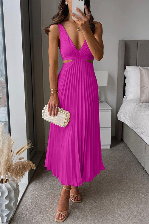 Women's V-Neck A-Line Midi Dress
