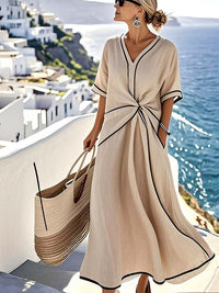 Women's V-Neck Casual Maxi Dress