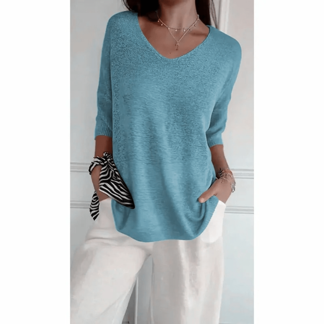 Women's V-Neck Relaxed Fit Tunic Top