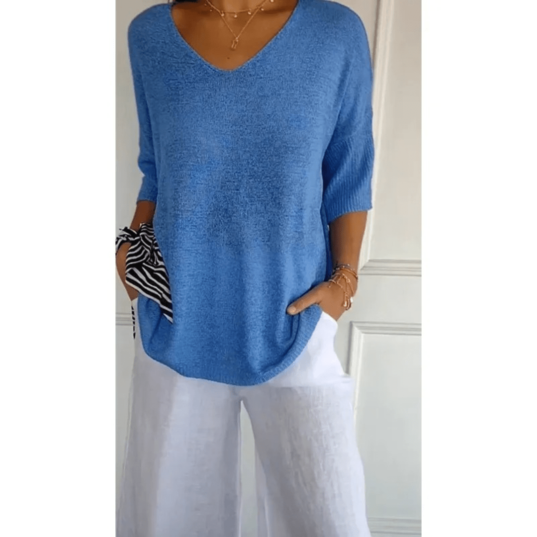 Women's V-Neck Relaxed Fit Tunic Top