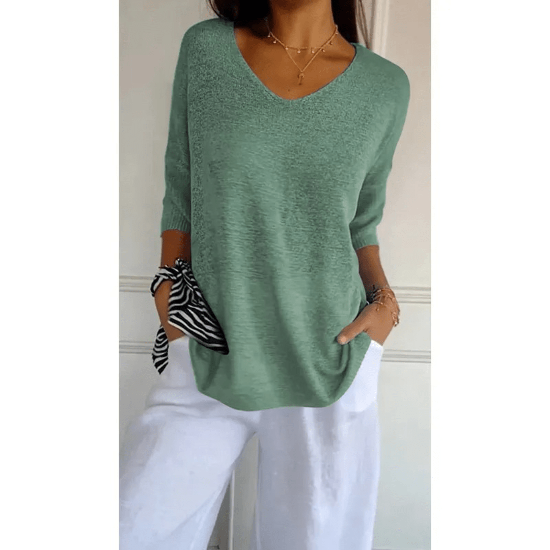 Women's V-Neck Relaxed Fit Tunic Top