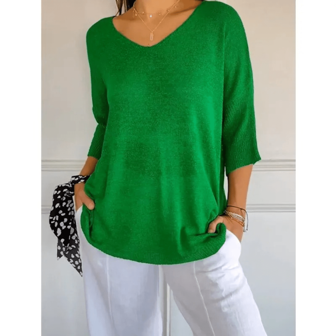 Women's V-Neck Relaxed Fit Tunic Top