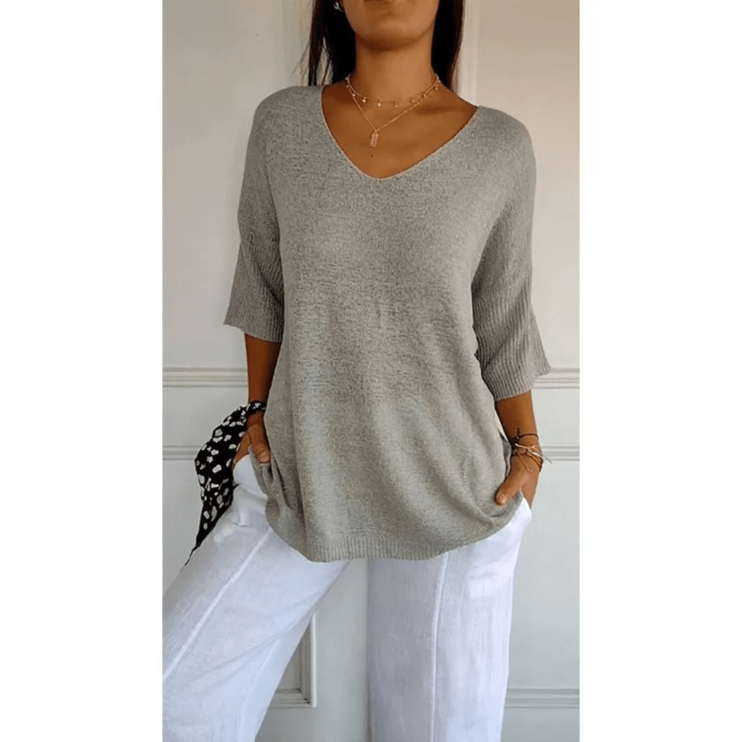 Women's V-Neck Relaxed Fit Tunic Top