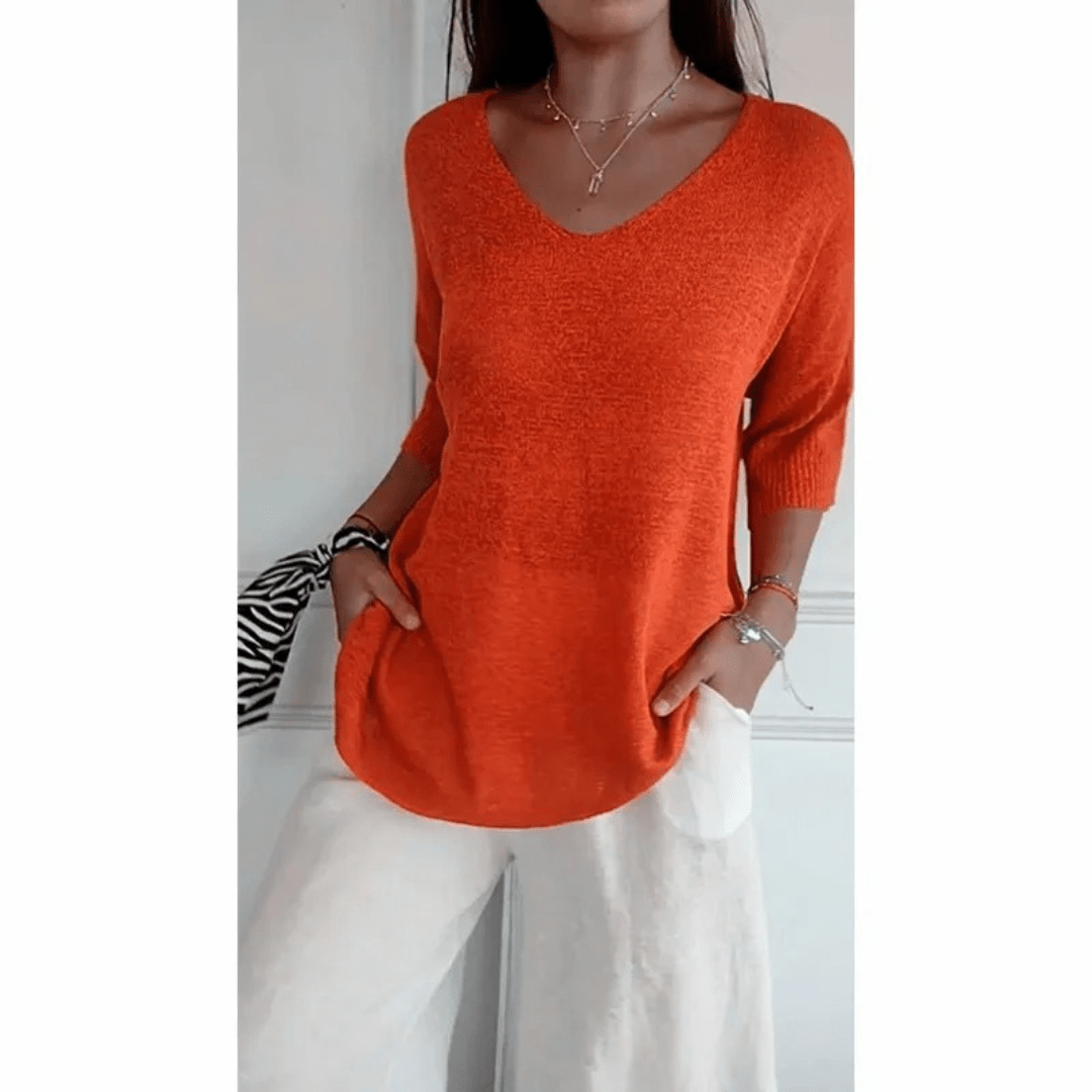 Women's V-Neck Relaxed Fit Tunic Top