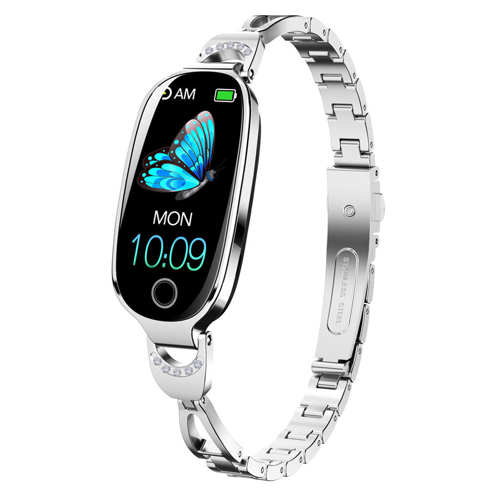 Women's Waterproof Smart Fitness Tracker Bracelet with Heart Rate and Blood Pressure Monitor