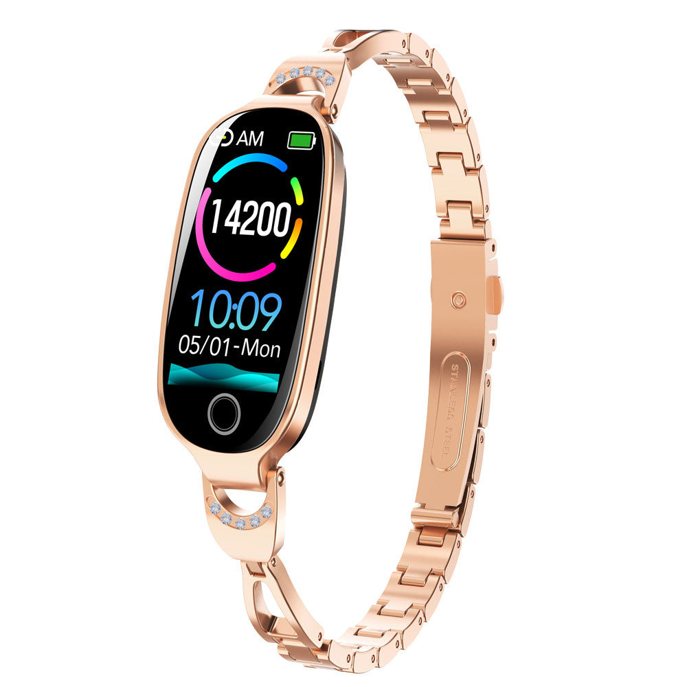 Women's Waterproof Smart Fitness Tracker Bracelet with Heart Rate and Blood Pressure Monitor
