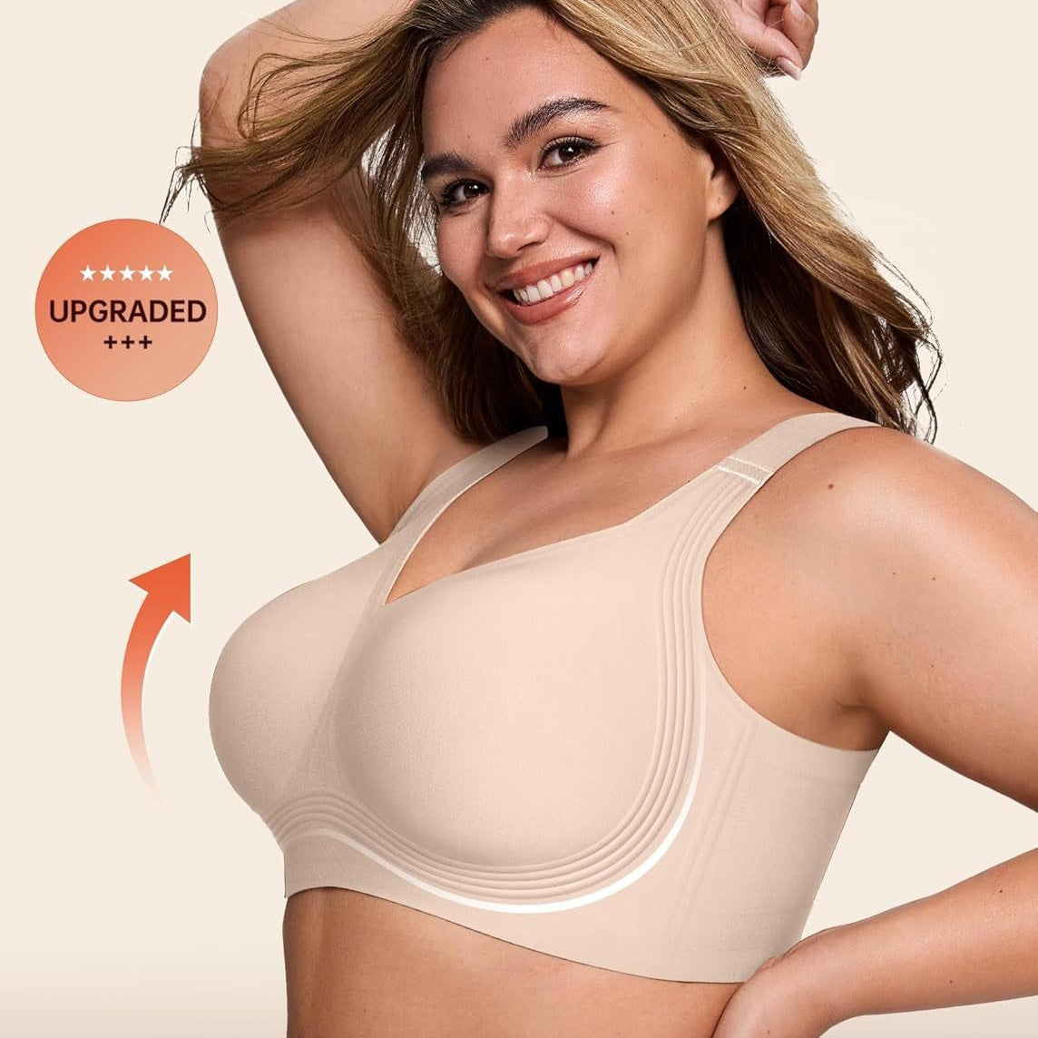 Women's Wire-Free Full-Coverage Supportive Push-Up Bra