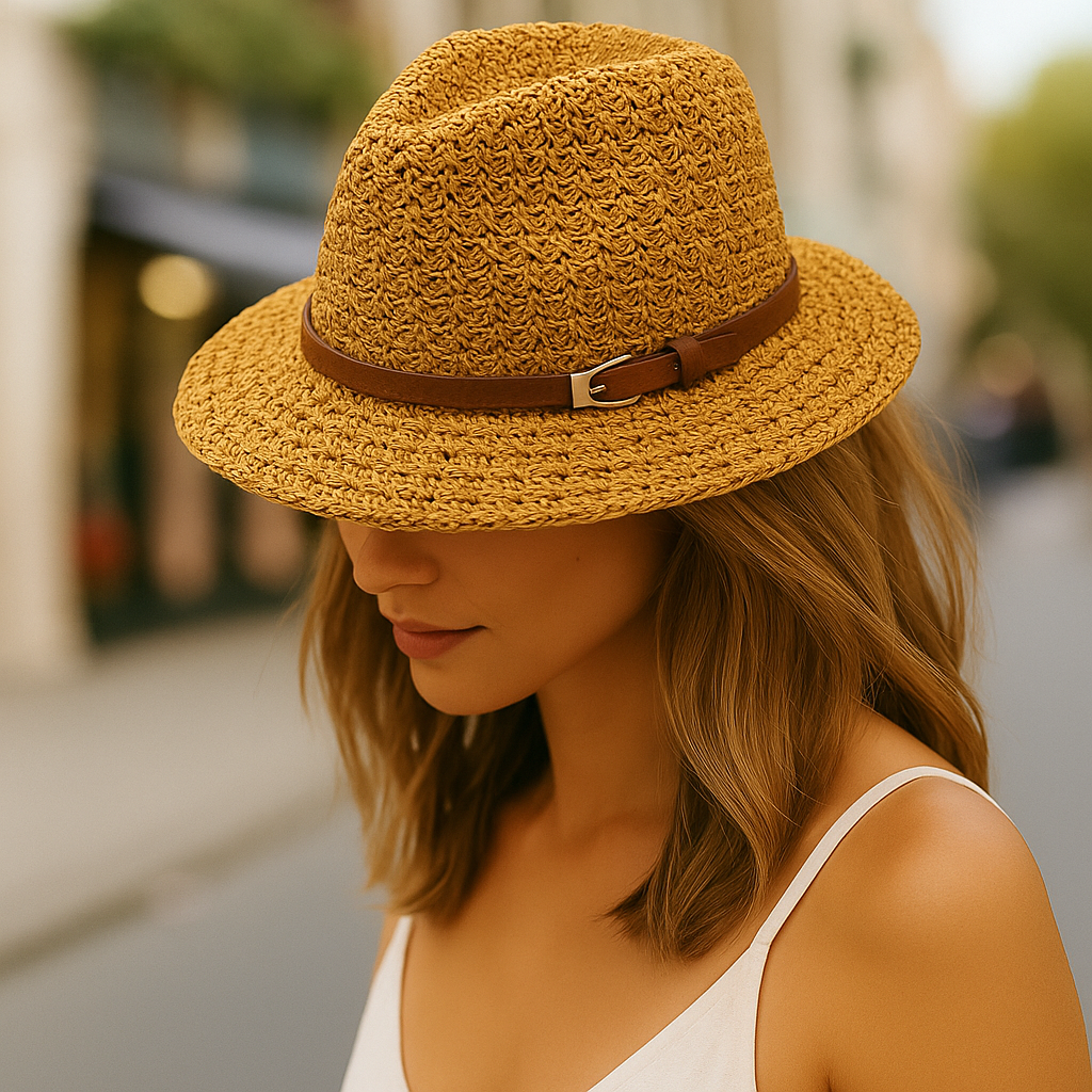 Women's Woven Fedora Sun Hat