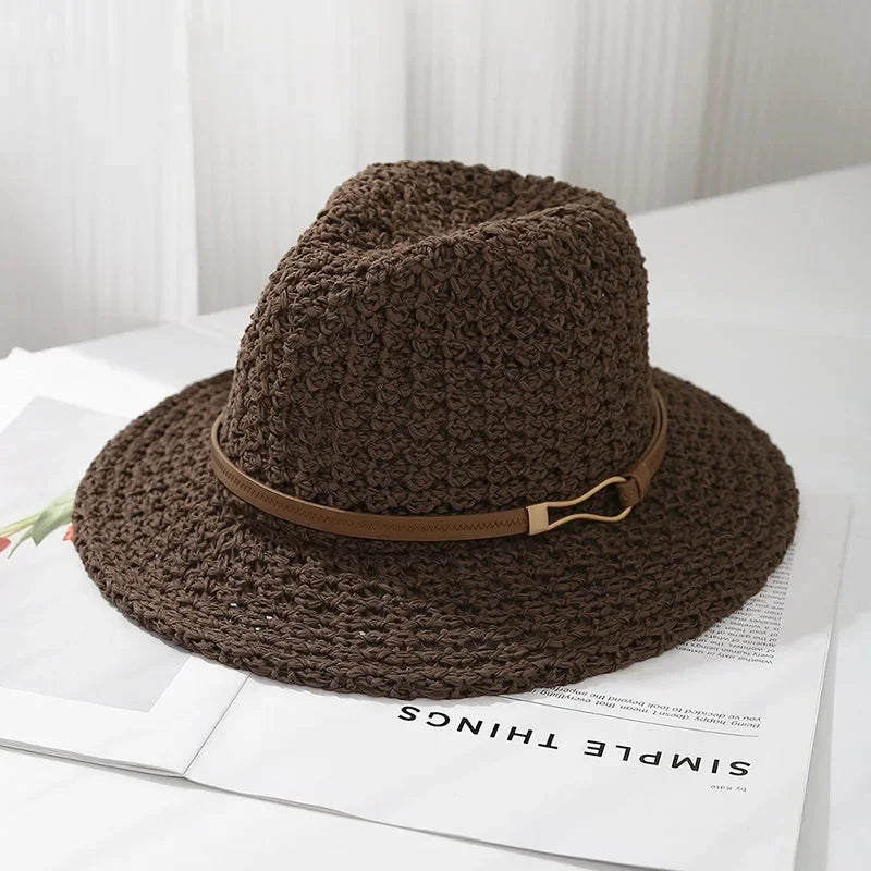 Women's Woven Fedora Sun Hat