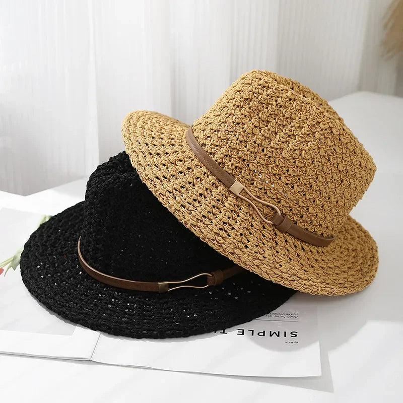 Women's Woven Fedora Sun Hat