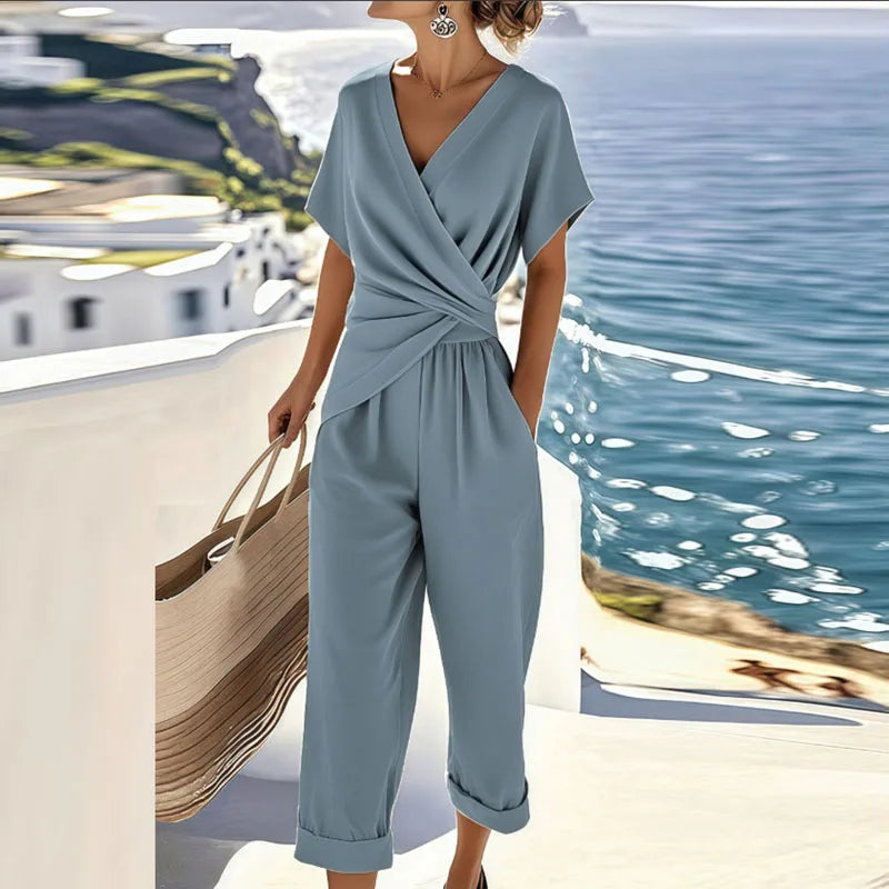 Women's Wrap Top Two-Piece Set