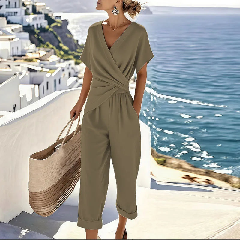Women's Wrap Top Two-Piece Set