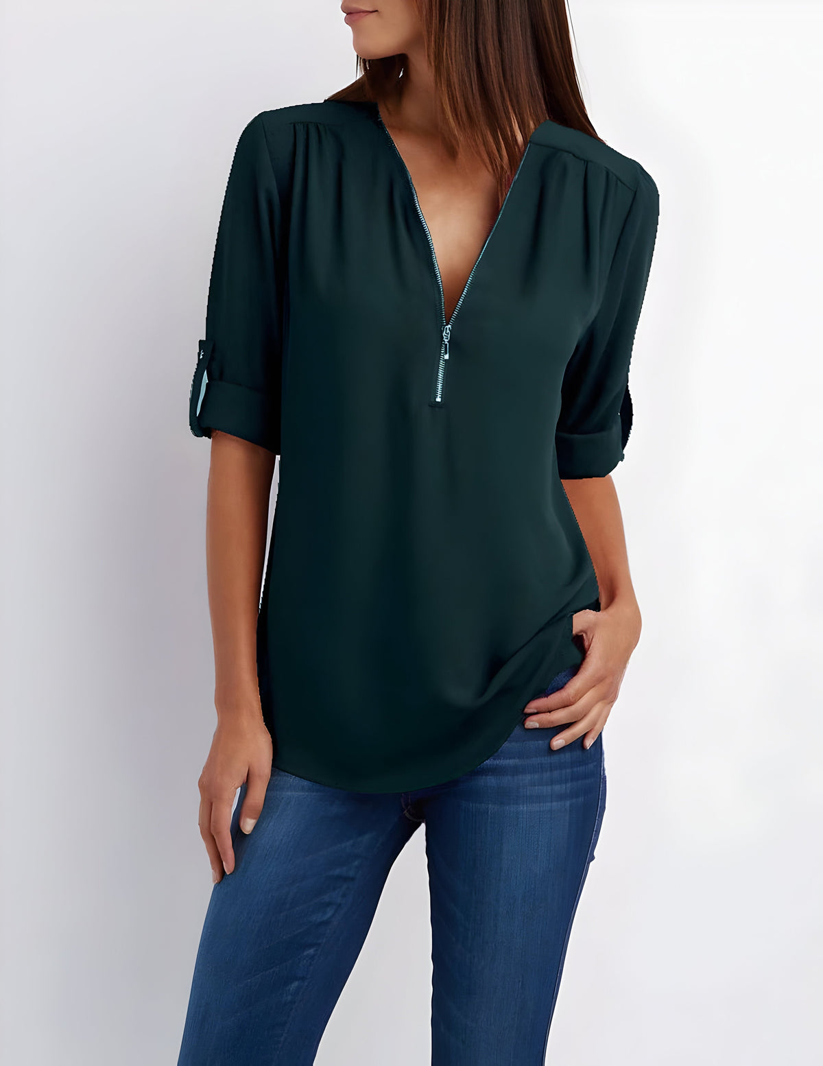 Women's Zip-Front Blouse
