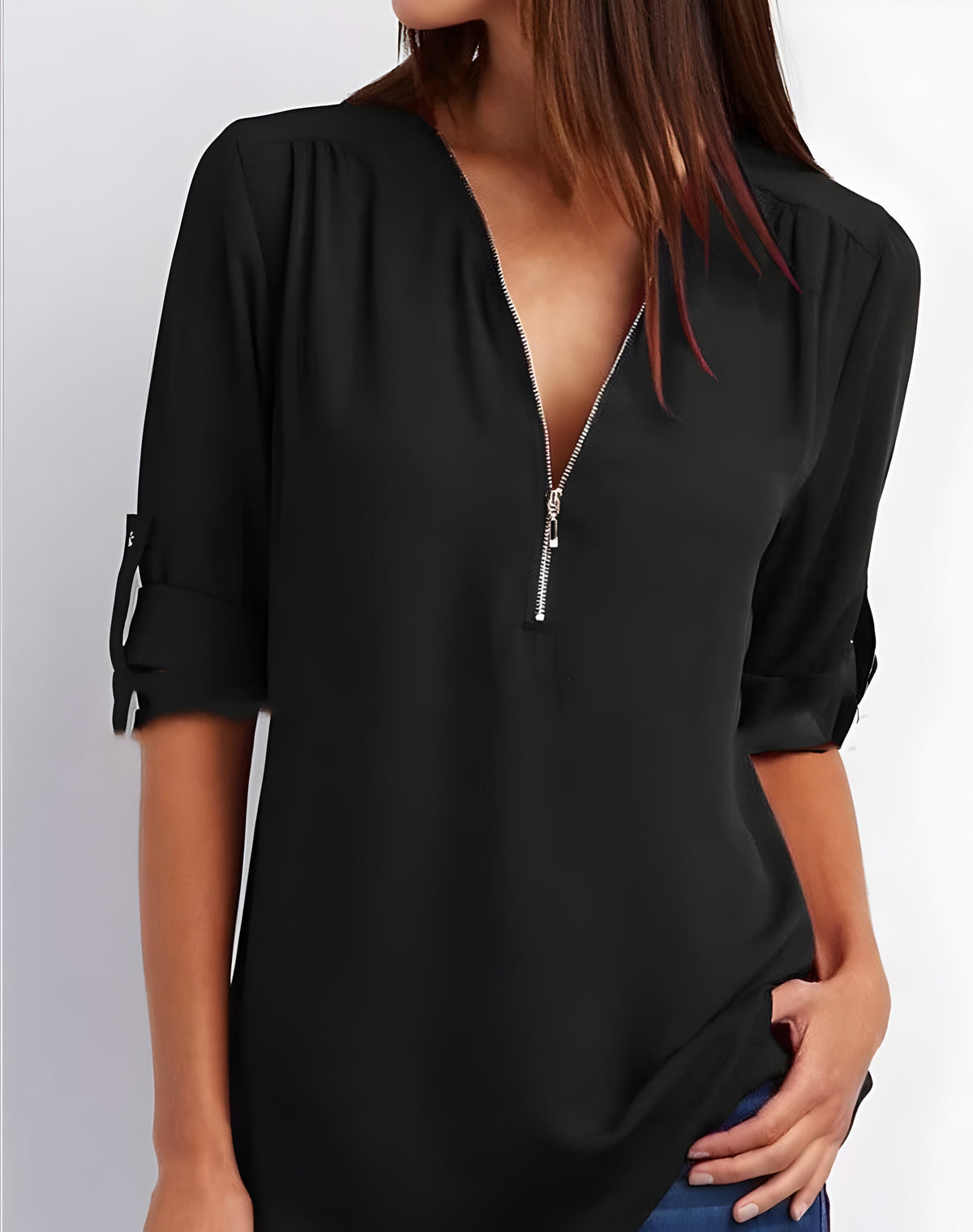 Women's Zip-Front Blouse