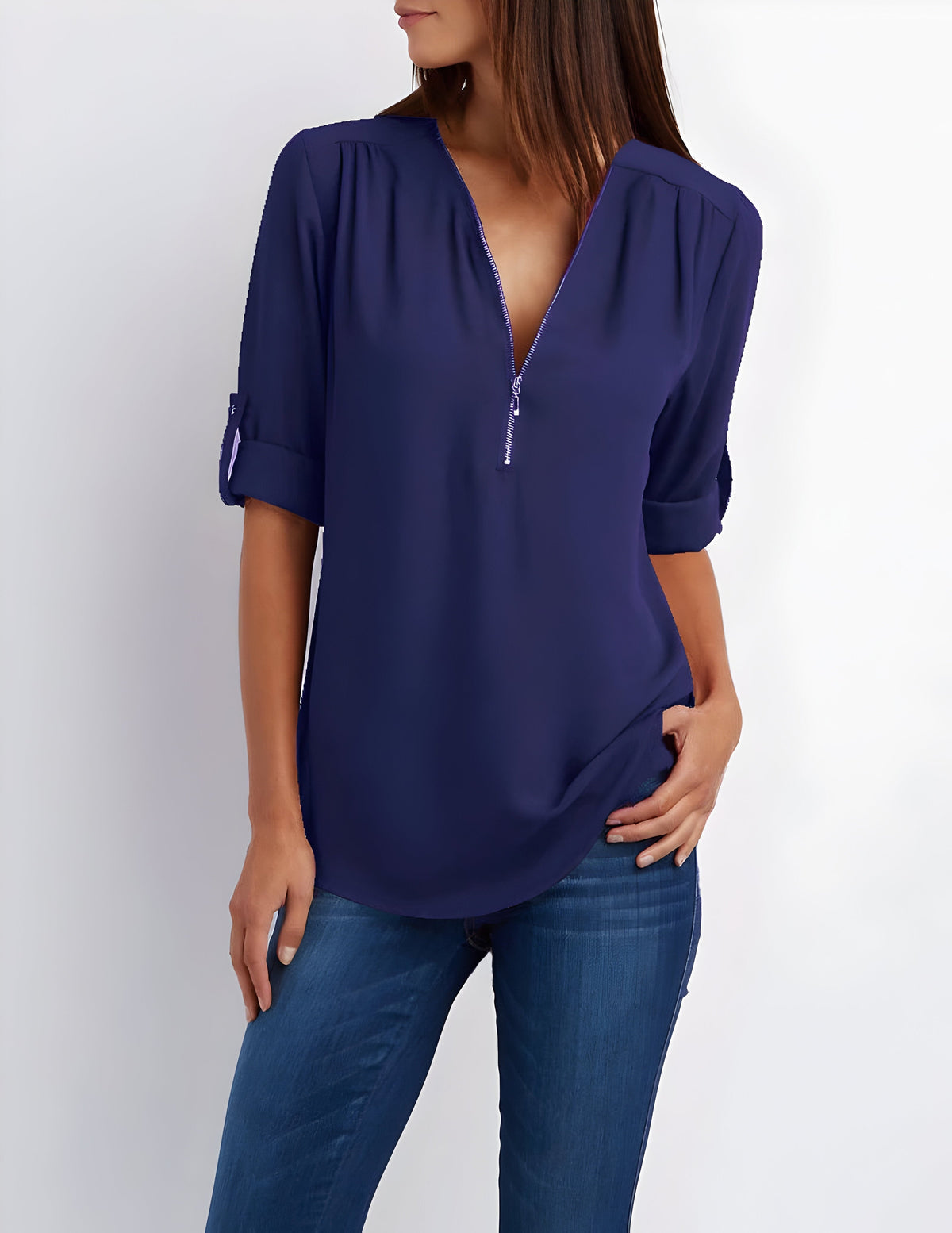 Women's Zip-Front Blouse