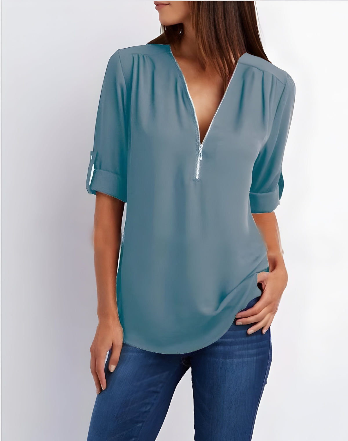 Women's Zip-Front Blouse