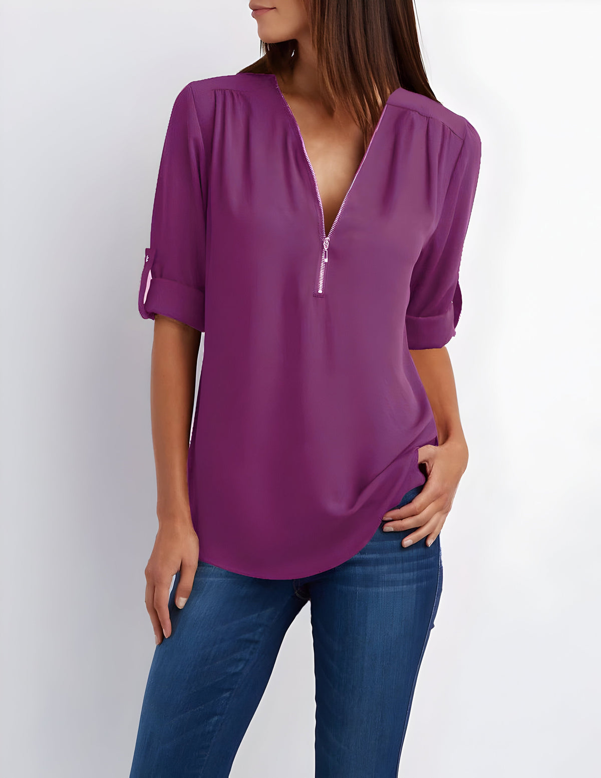 Women's Zip-Front Blouse