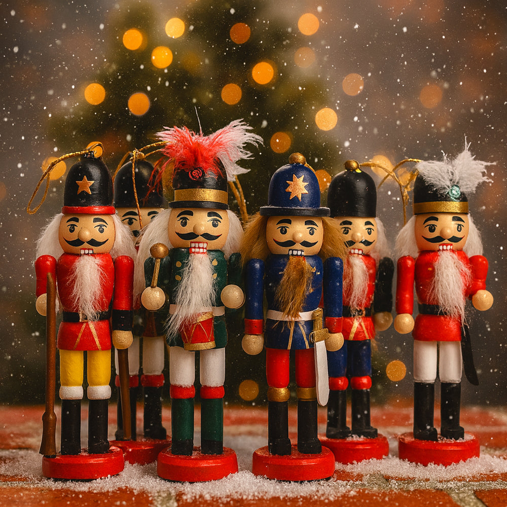 Wooden Nutcracker Figures – 12.5 cm, Set of 6