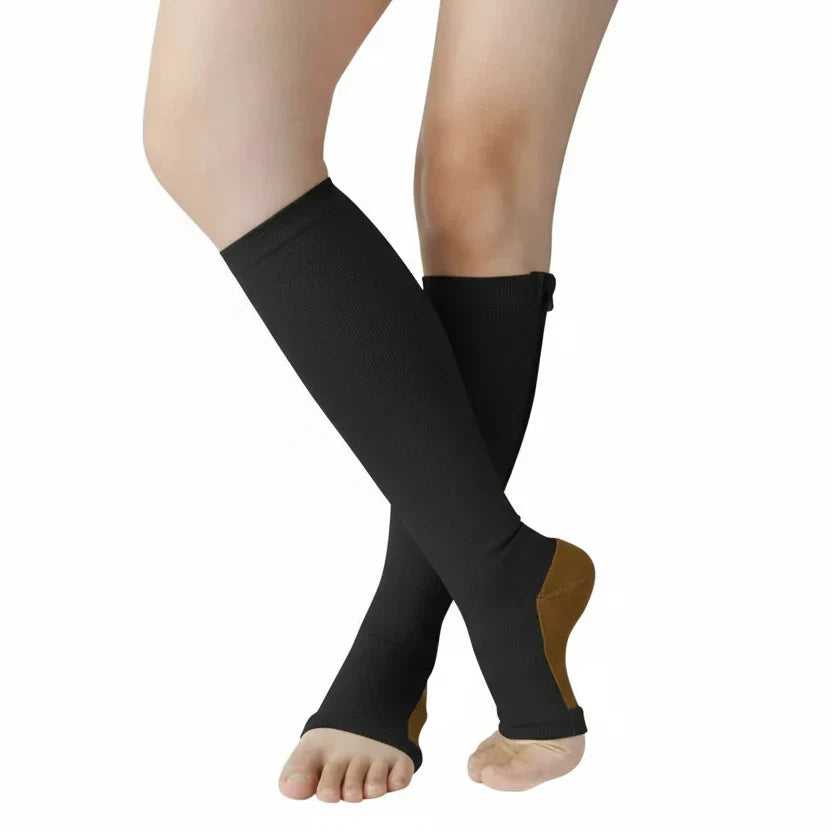 Zipper Compression Socks for Support and Relief