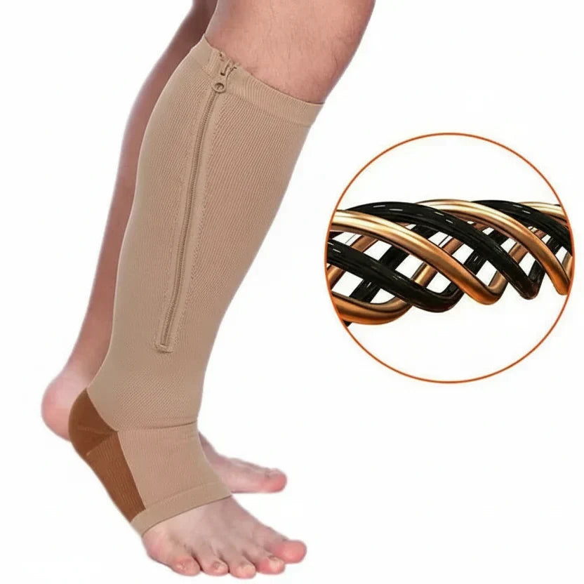 Zipper Compression Socks for Support and Relief